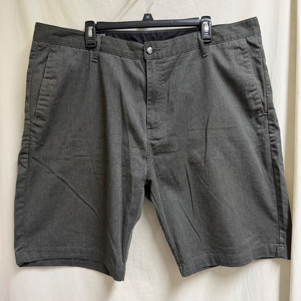 Volcom Frickin Modern Stretch Shorts Mens Charcoal Gray Heather Chino Skate 38